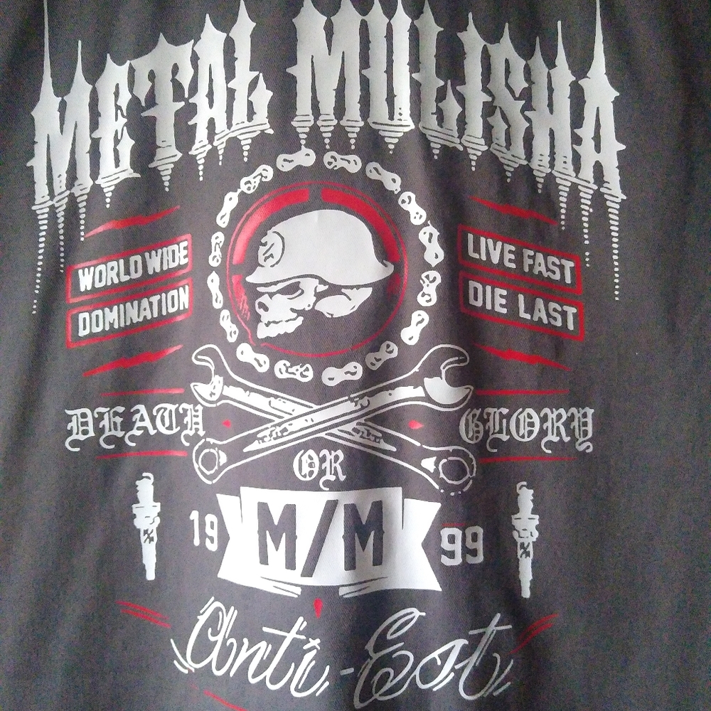 Metal Mulisha Short Sleeve Button Up Double Sided Graphic Shirt 2XL